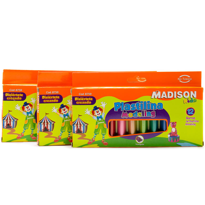 Plastilina Madison triangular Modeling 12 colores