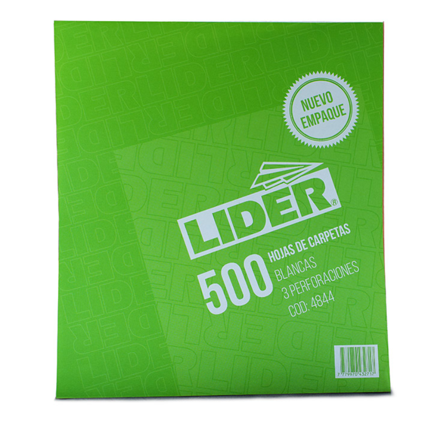 Hojas de carpeta Lider 500hjs