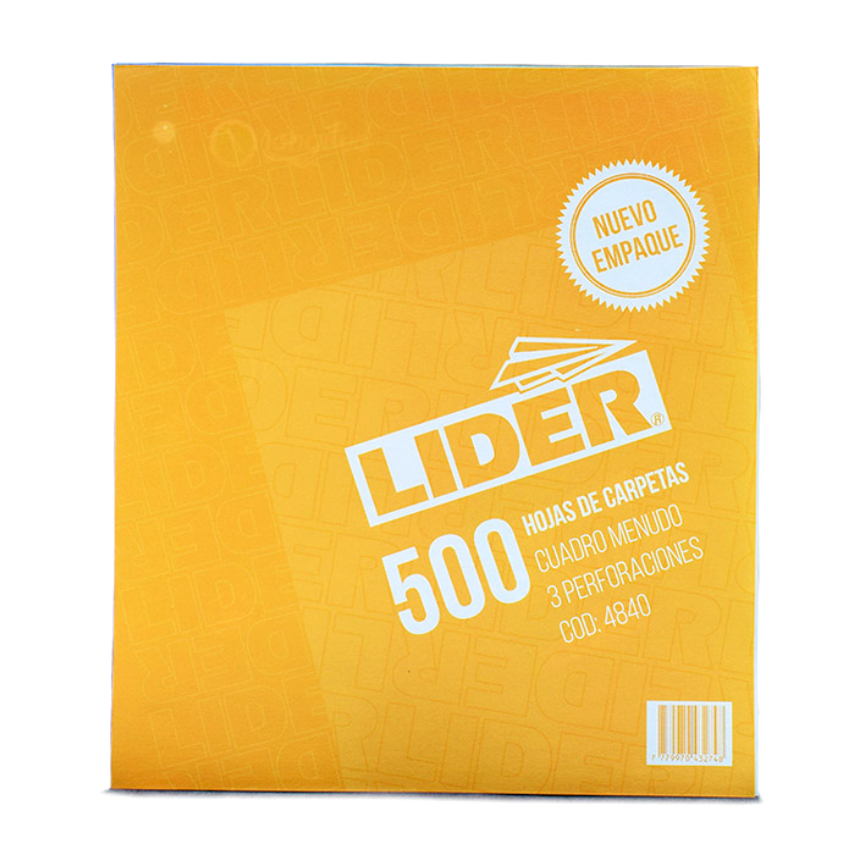 Hojas de carpeta Lider 500hjs