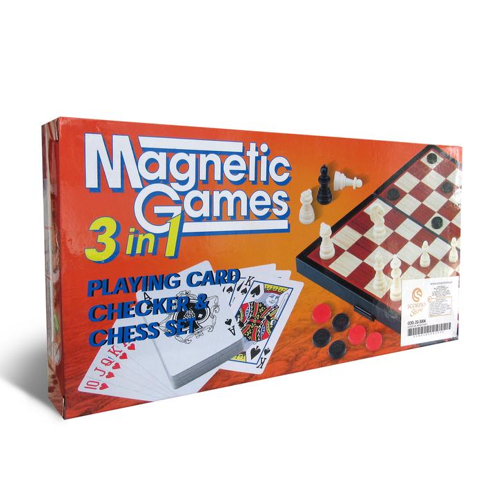 Ajedrez Magnetic Games ludo, dama y ajedrez 3 en 1 PEQUEÑO