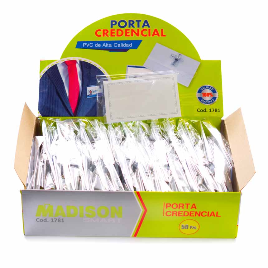 Porta credencial HORIZONTAL MADISON 9X5.5cm 50u
