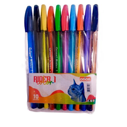 Boligrafo de colores RIDER Orion estuche 10 colores