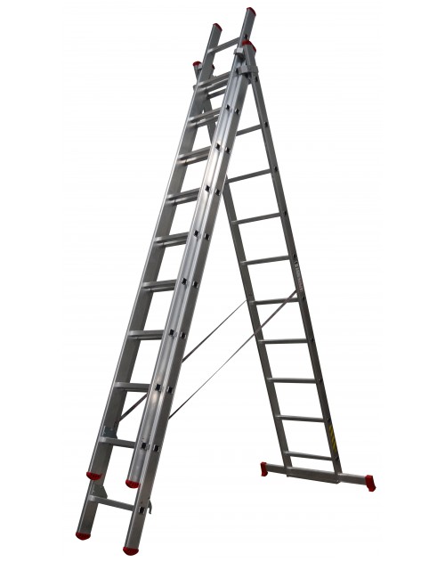 Escalera telescópica de TRES cuerpos 3x11 (Aluminio)
