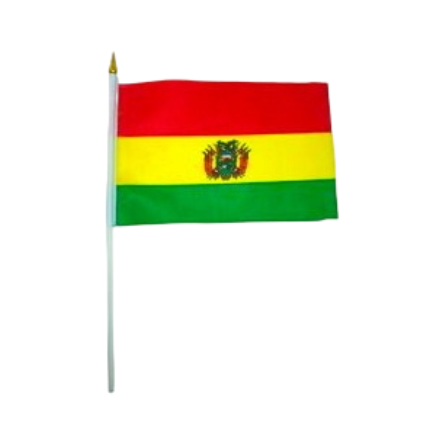 Banderitas mango plastico tricolor PEQUEÑO 16x24