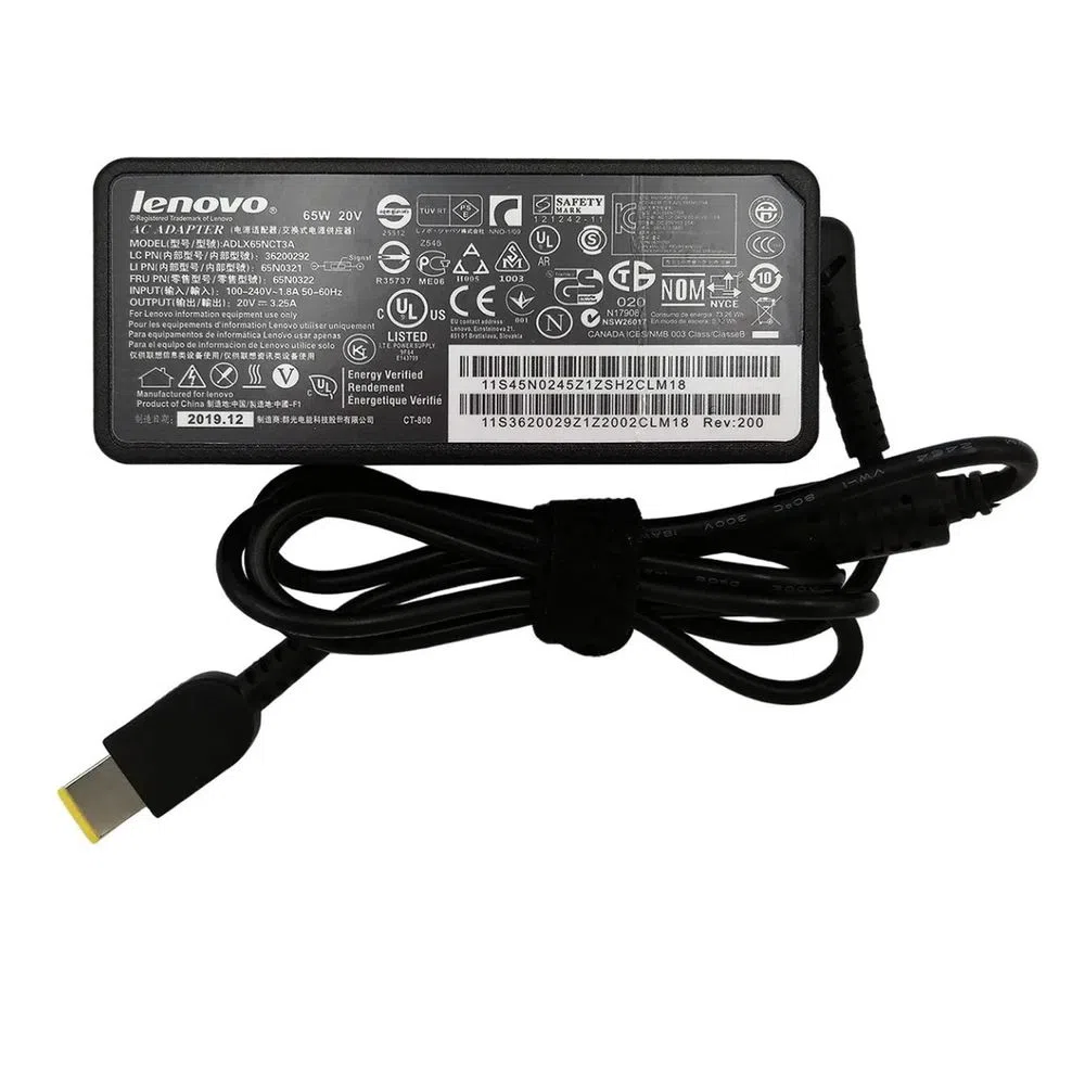 Cargador para Laptop LENOVO 20V 3.25A Generica A1 USB 65W