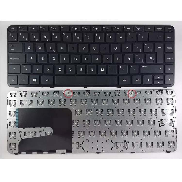 Teclado para Laptop Español HP 14N-14R-14D 2 Pernos Negro Frame No Numerico