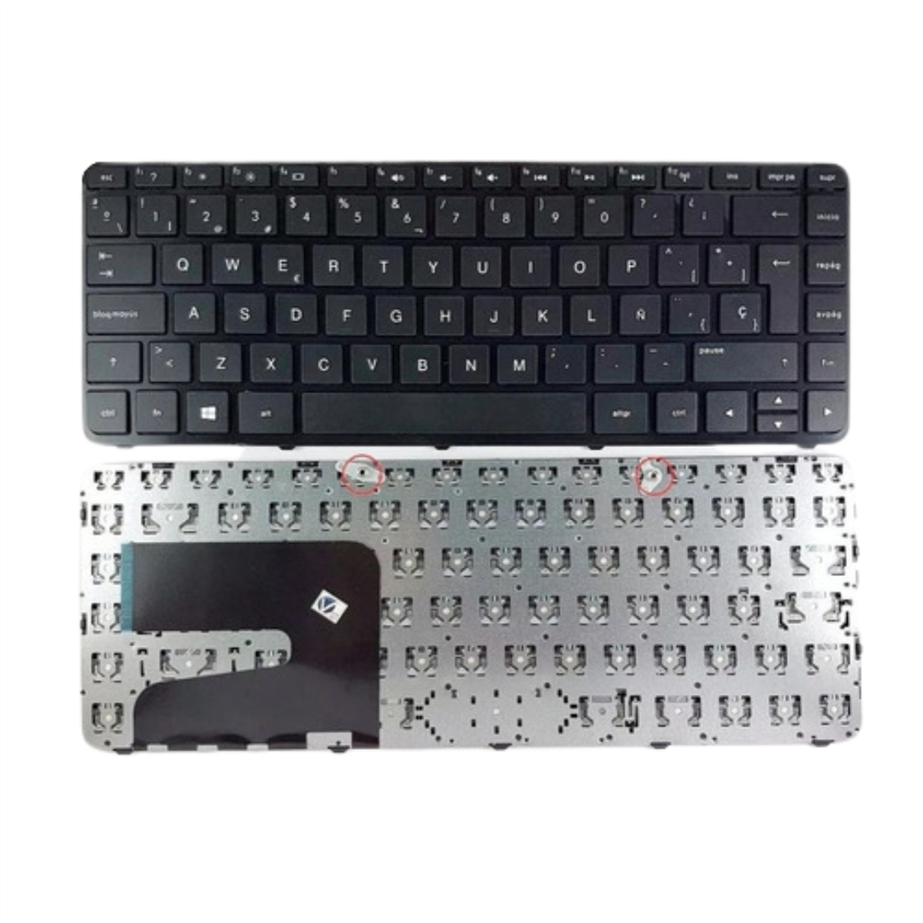 Teclado para Laptop Español HP 14N-14R-14D 2 Pernos Negro Sin Frame No Numerico