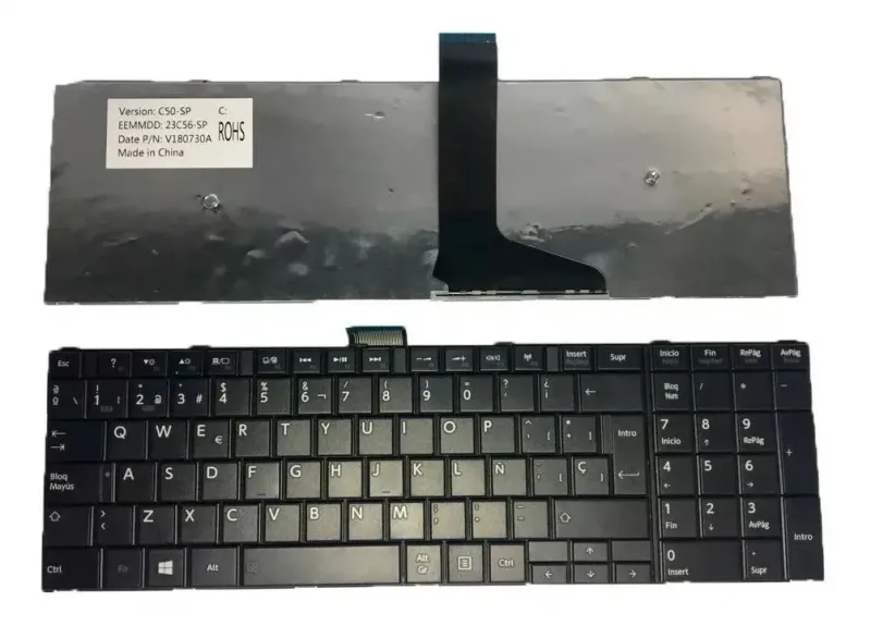 Teclado para Laptop Español TOSHIBA C50-A C55-A C55D-A  Negro Numerico