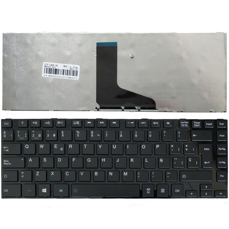 Teclado para Laptop Español TOSHIBA L800-L805-C845-C800-L845 Negro TJuntas No Numerico