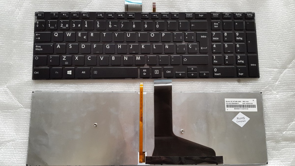 Teclado para Laptop Español TOSHIBA S55-A S55-b5292 # Negro Frame Numerico