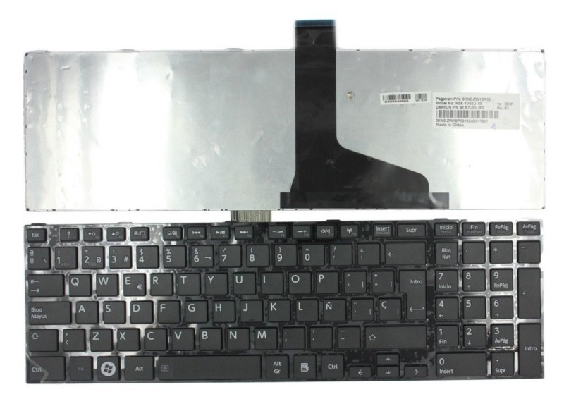Teclado para Laptop Español TOSHIBA SAT. C850  L850 L855 # Negro Frame Numerico