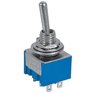 Toggle Switch ON-OFF-ON Azul Metal