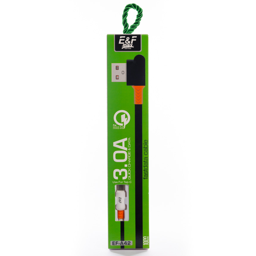 Cable Soporte Carga Rápida Qualcom 3.0 Transferencia de Datos Elastico Engomado USB-A en L.Empaque 10 en 1 Puntas Reforzadas
