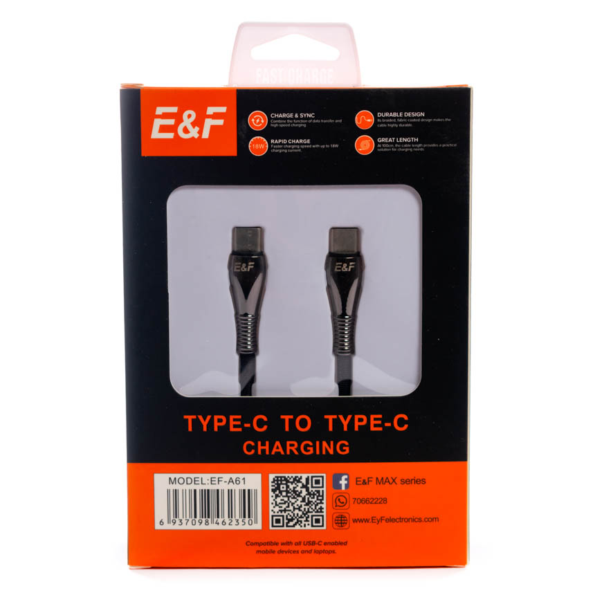 Cable Tejido Trenzado Tipo C a Tipo C Potencia:18w Puntas: Metalicas Aseguradas
