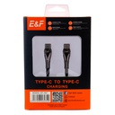 Cable Tejido Trenzado Tipo C a Tipo C Potencia:18w Puntas: Metalicas Aseguradas