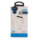Cargador Micro V8 Directo 3.0 1 USB EU Pin Luz LED inteligente