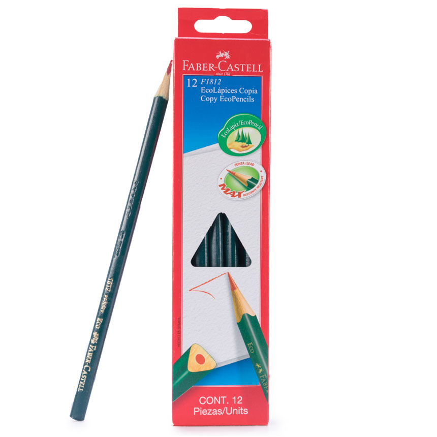 Lapiz Rojo Faber Castell Cascara Verde de 12u