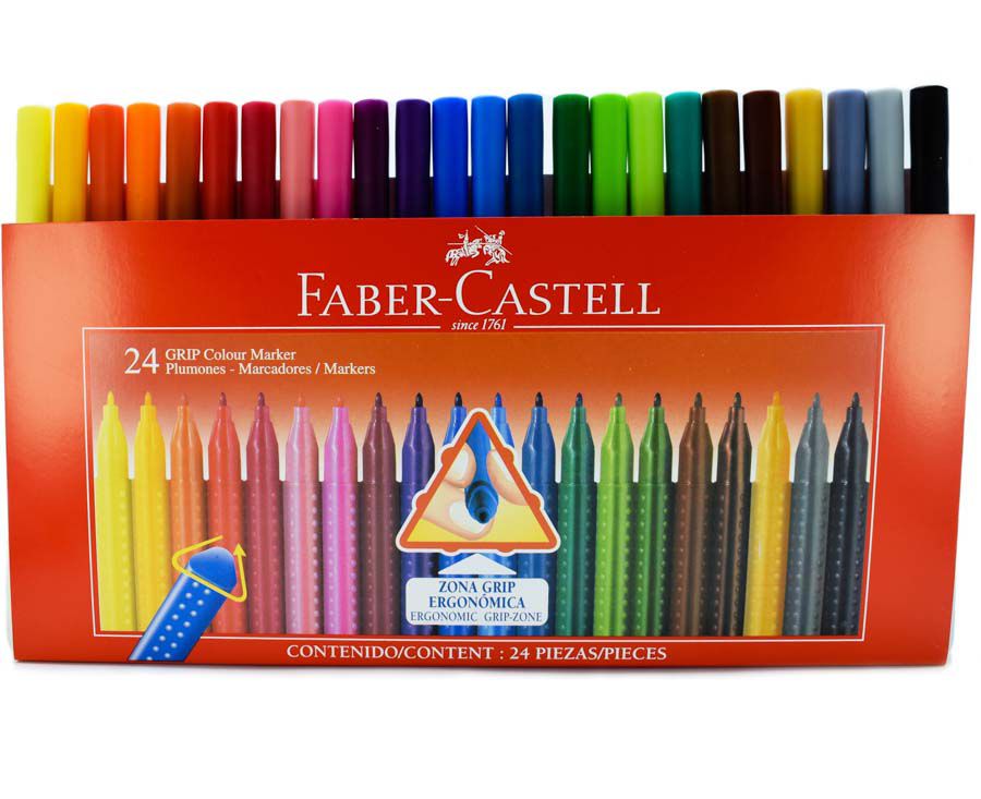 Marcador grip Faber Castell 24 colores