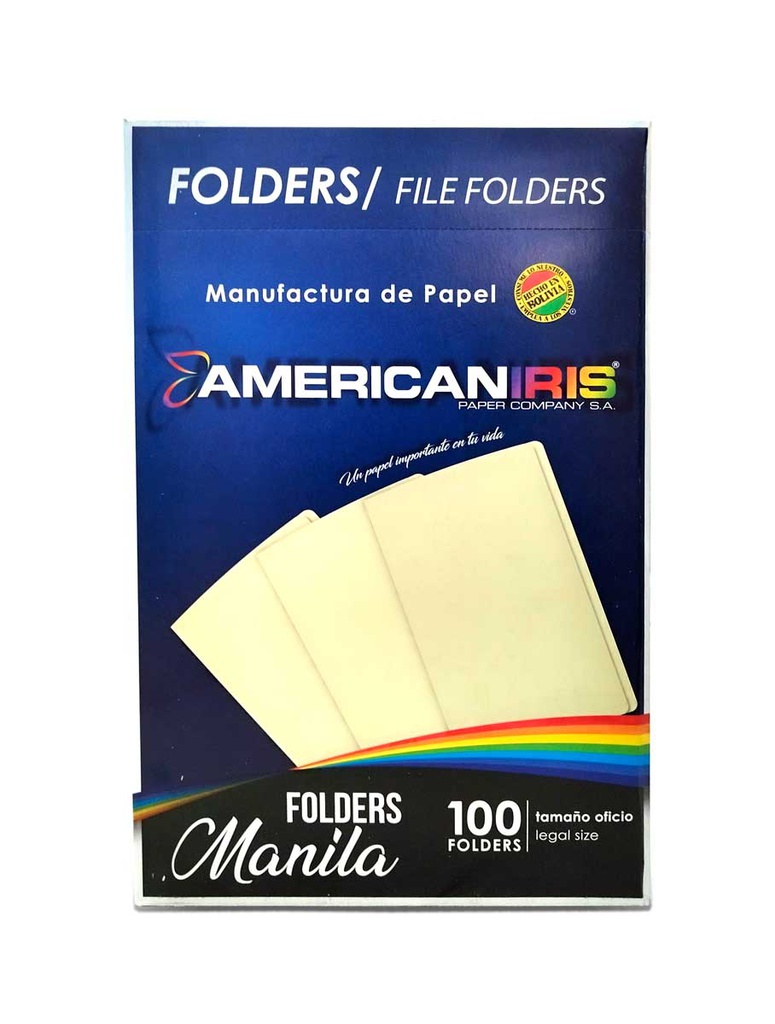 Folder Amarillo American Iris CARTA 100u