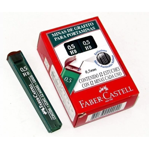 Minas 0.5MM HB Faber Castell 12tubos x 24nimas