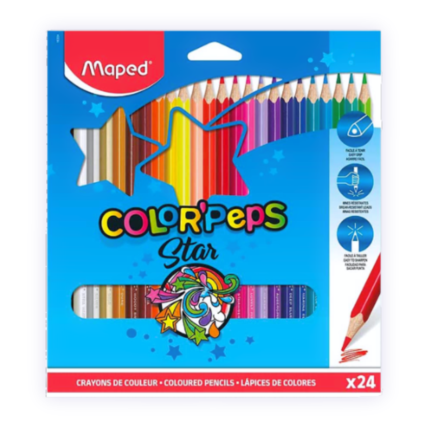 Color largo maped peps triangular Star 24 colores