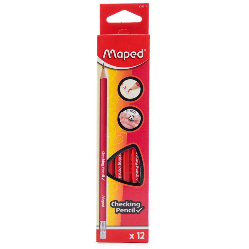 Lapiz Rojo Maped con Goma Triangular 12pcs