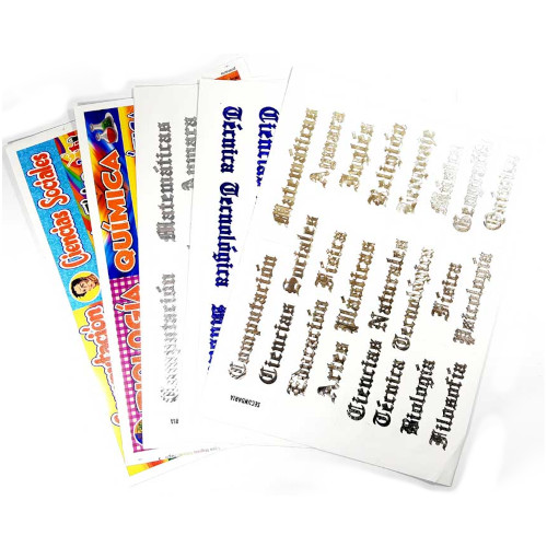 Sticker / Etiqueta de Materias Escolares