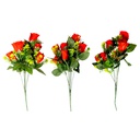Flor - ramo de 7 rosas rojas aterciopelados, largo 39cm