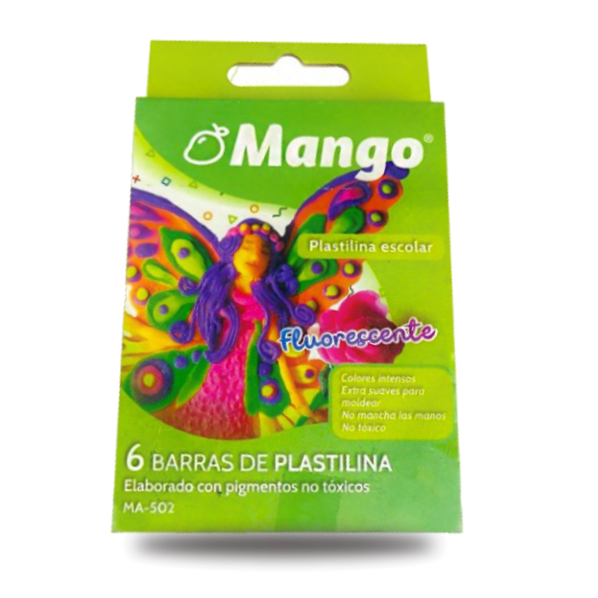 Plastilina Mango fluorescente 6 Colores