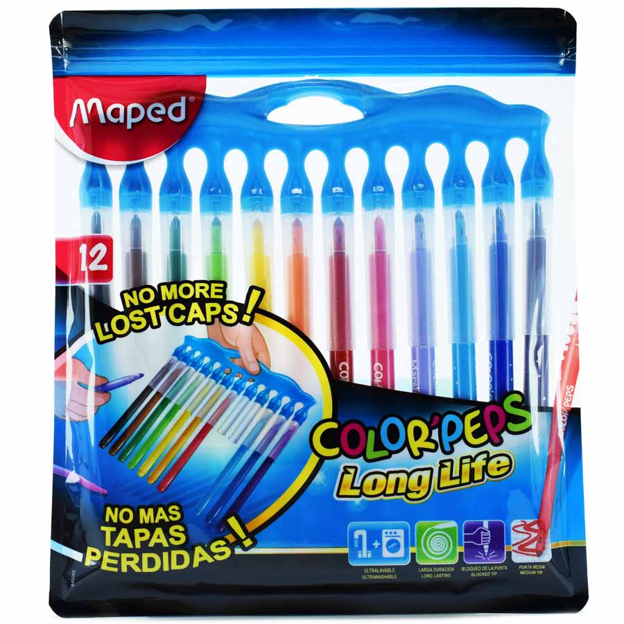 Marcador Maped Peps Ultra Long Life Innov 12 colores