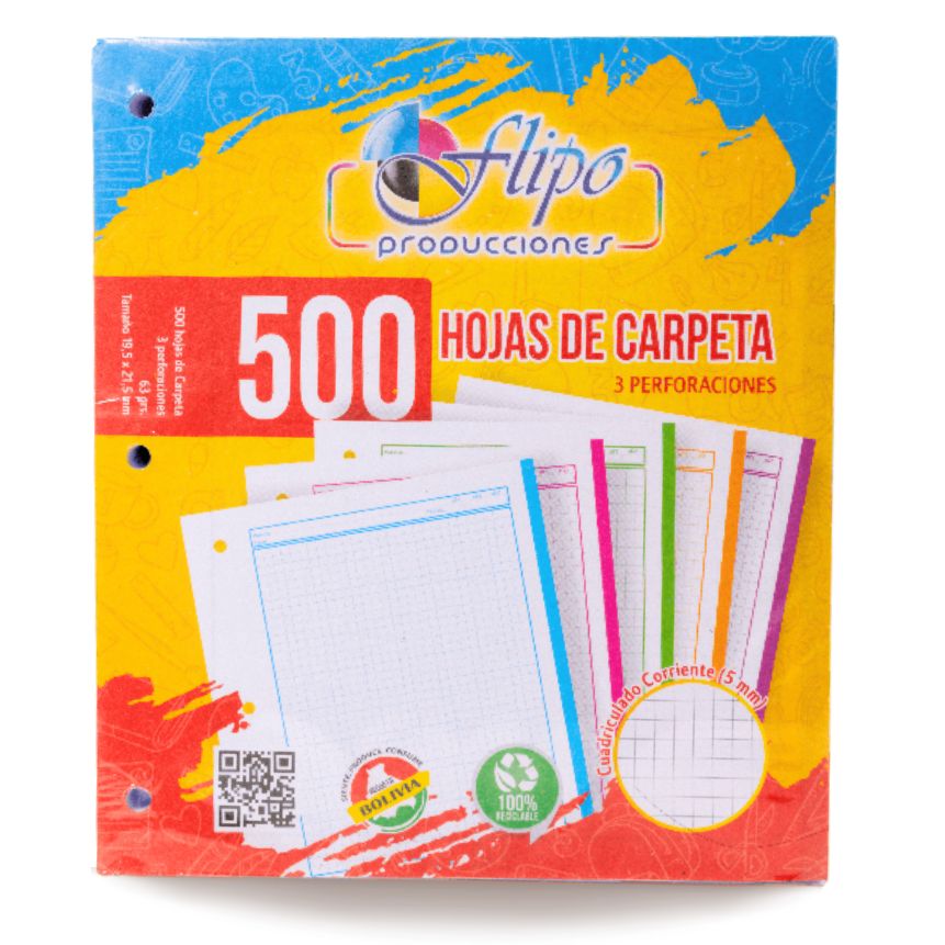 Hojas de carpeta Flipo 500hjs