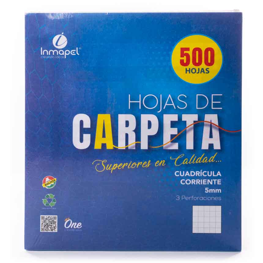 Hojas de carpeta Inmapel 5mm de 500 hojas