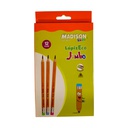 Lapiz Negro Jumbo C/Borrador Madison 12 pcs