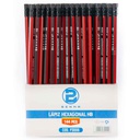 Lapiz negro hexagonal rayado con rojo Benma 144PCS