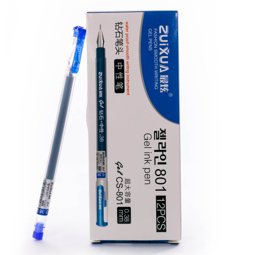 Micropunta 0.3 mm gel ink pen SC-801 Zuixua cajita de 12pcs