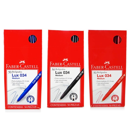 Boligrafo 034 Faber Castell de 50 Unidades