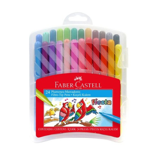 Marcador fiesta estuche rigido Faber Castell 24 colores
