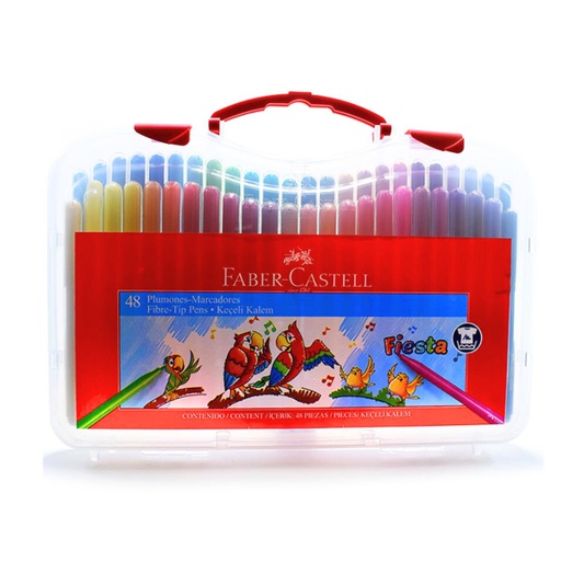 Marcador fiesta estuche rigido Faber Castell 48 colores