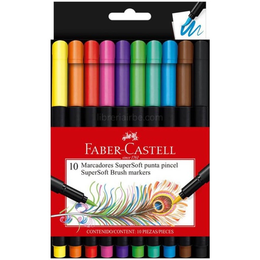 Marcador SUPER SOFT Faber Castell 10 colores