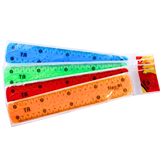 Regla flexible 20cm 4 colores