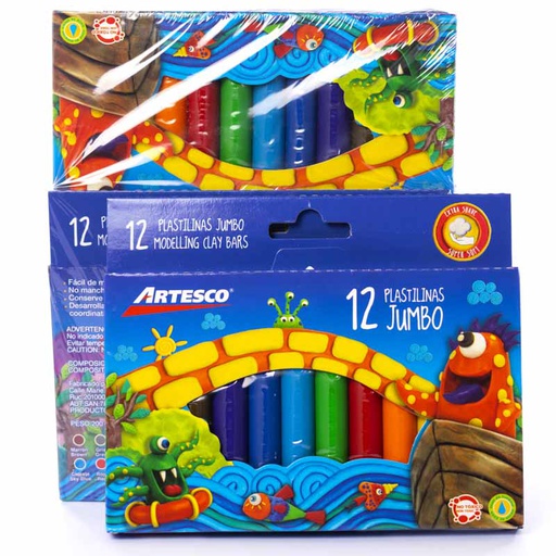 Plastilina Artesco Jumbo de 12 Colores