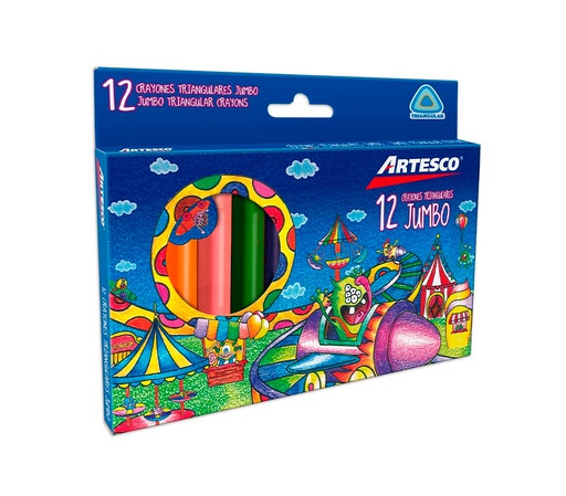 Crayon jumbo triagulares Artesco 12 Colores