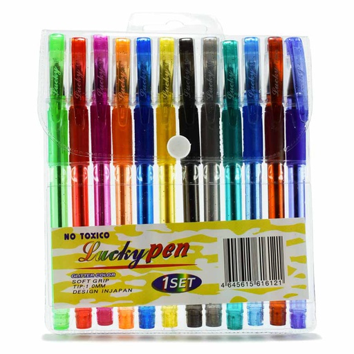 Boligrafo Lucky Brillo Pen de 12 colores