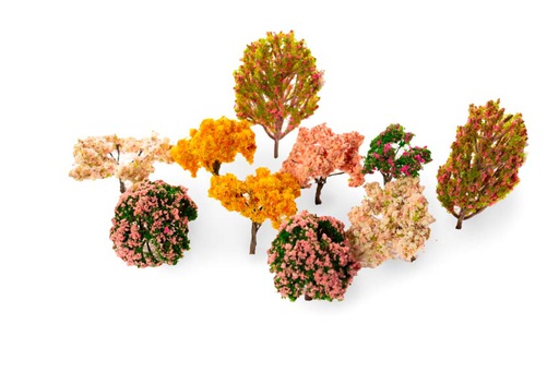 Maqueteria arbolitos frutales de plastico realistas