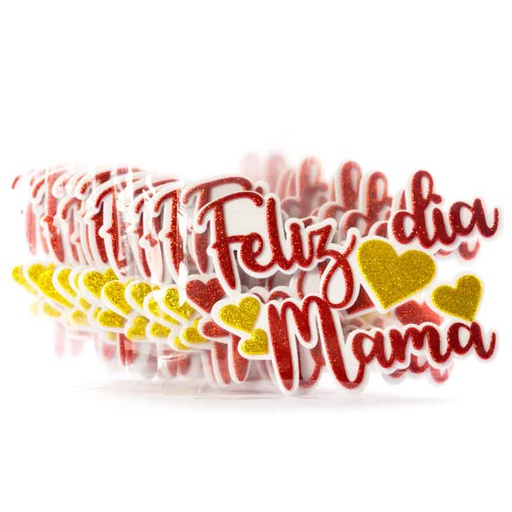 Decoracion en Goma Eva &quot;Feliz dia Mama Corazones&quot; 17x13 cm
