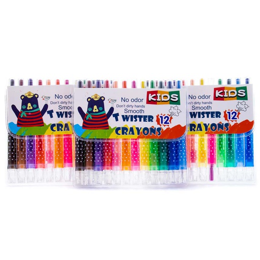Crayon tipo portaminas Kids Twister 12 colores
