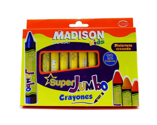 Crayon Super Jumbo Madison 12 Colores