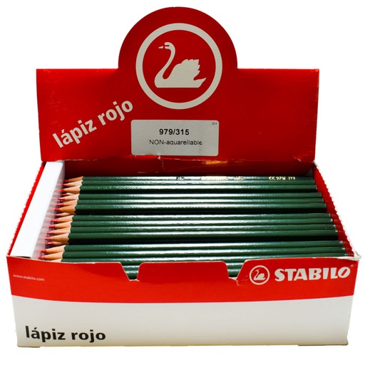 Lapiz Rojo Stabilo NO Acuarelado 12pcs