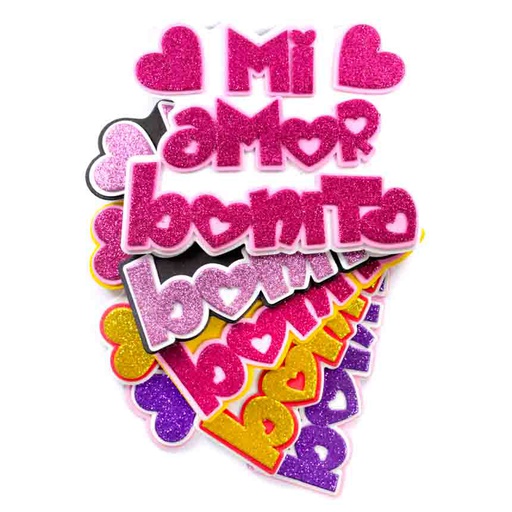 Decoracion en Goma Eva &quot;MI AMOR BONITO&quot; 15x18 cm