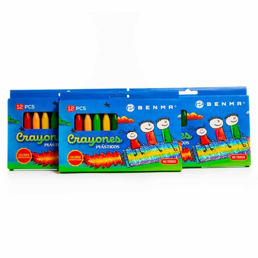 Crayon Pequeño Triangular Benma de 12 Colores